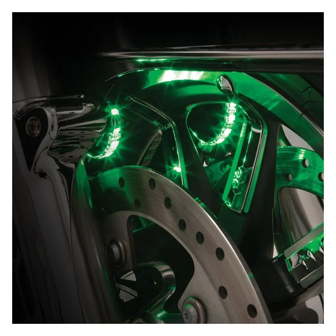 Ciro Shock & Awe Fork Mounted Illuminators For Harley Touring 2000-2023 - Image 2