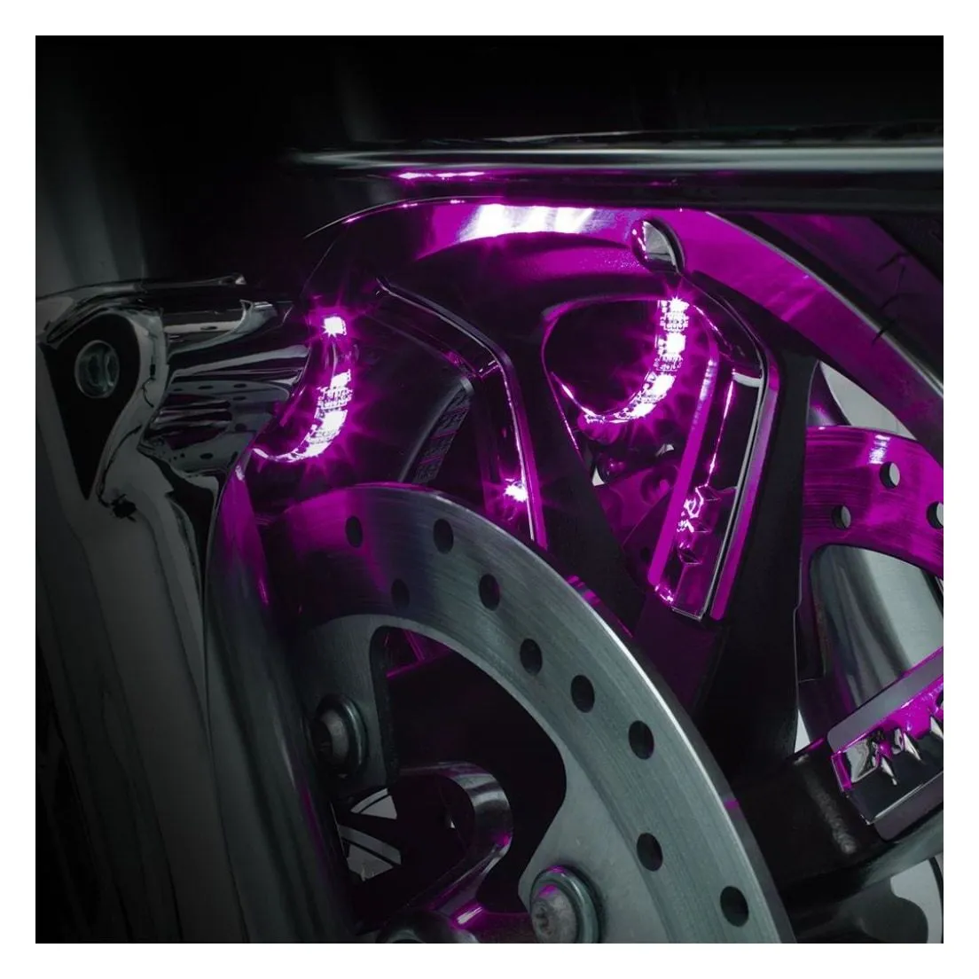 Ciro Shock & Awe Fork Mounted Illuminators For Harley Touring 2000-2023 - Image 3