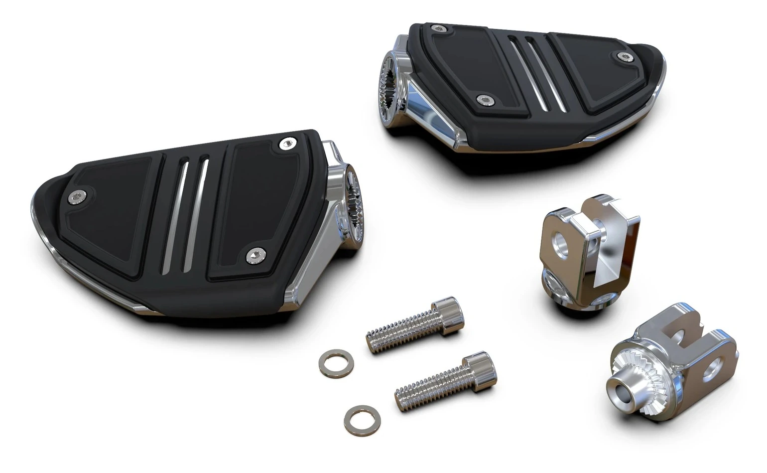 Ciro Twin Rail Passenger Footrests For Harley Softail 2018-2023 1 Ciro Twin Rail Passenger Footrests For Harley Softail 2018-2023