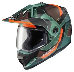 HJC Helmets HJC DS-X1 Synergy Helmet -Moto Parts Store hjcdsx1 synergy helmet green orange brown