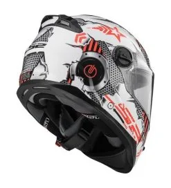 LS2 Helmets LS2 Rapid Machine Youth Helmet -Moto Parts Store ls2 rapid machine youth helmet white red grey 1