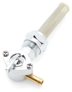 Milwaukee Twins Chrome 90 Degree Right Outlet Petcock -Moto Parts Store milwaukee twins chrome90 degree right outlet petcock 2