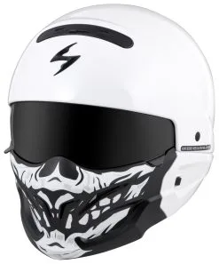 Scorpion EXO Covert Skull Face Mask -Moto Parts Store scorpion covert skull face mask black white 3
